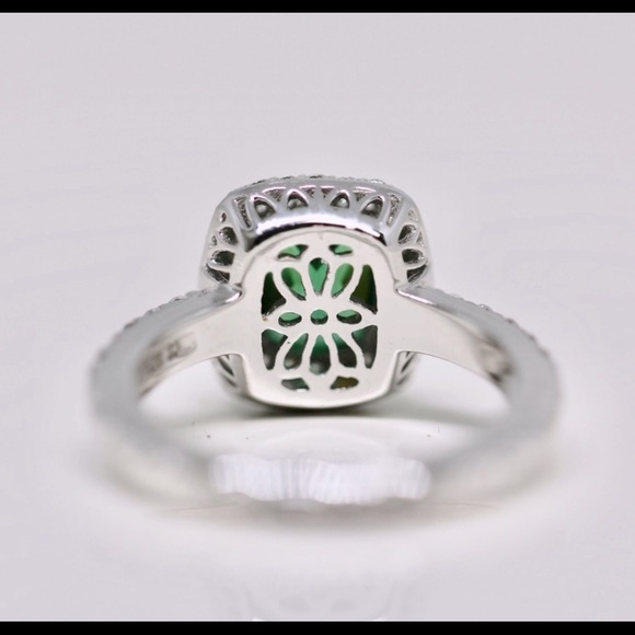 Tacori Green Diamonique halo engagement ring - Picture 7 of 14